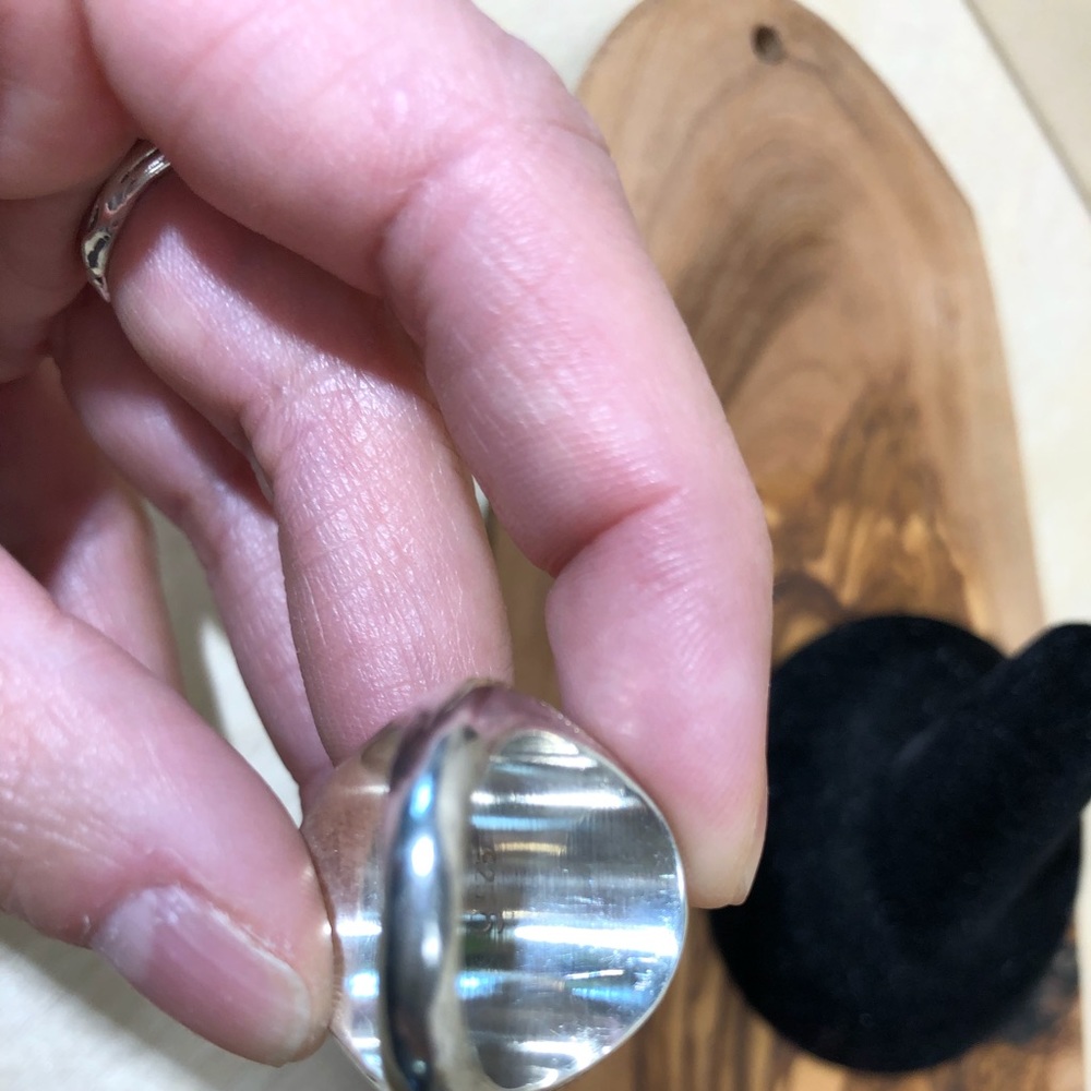 Vintage Solid Sterling Engraved Bubble Ring - image 8